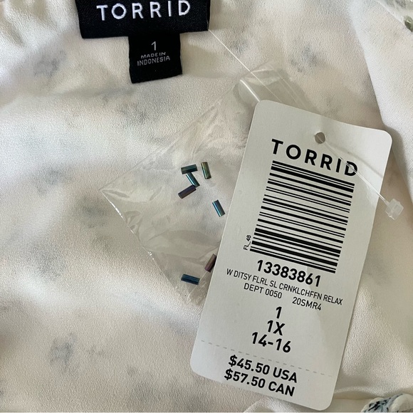 Torrid White and Teal Patterned Camisole - Picture 4 of 10